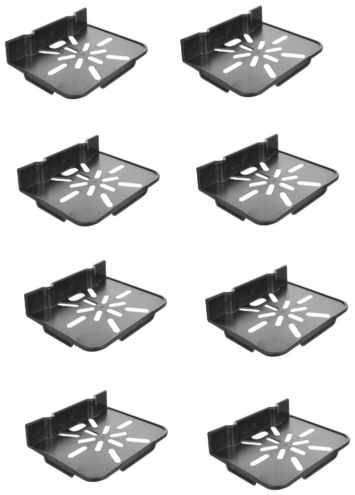 

CRETE Black Set-Top Box Tray Wall Shelf Stand Rack - Set of 8