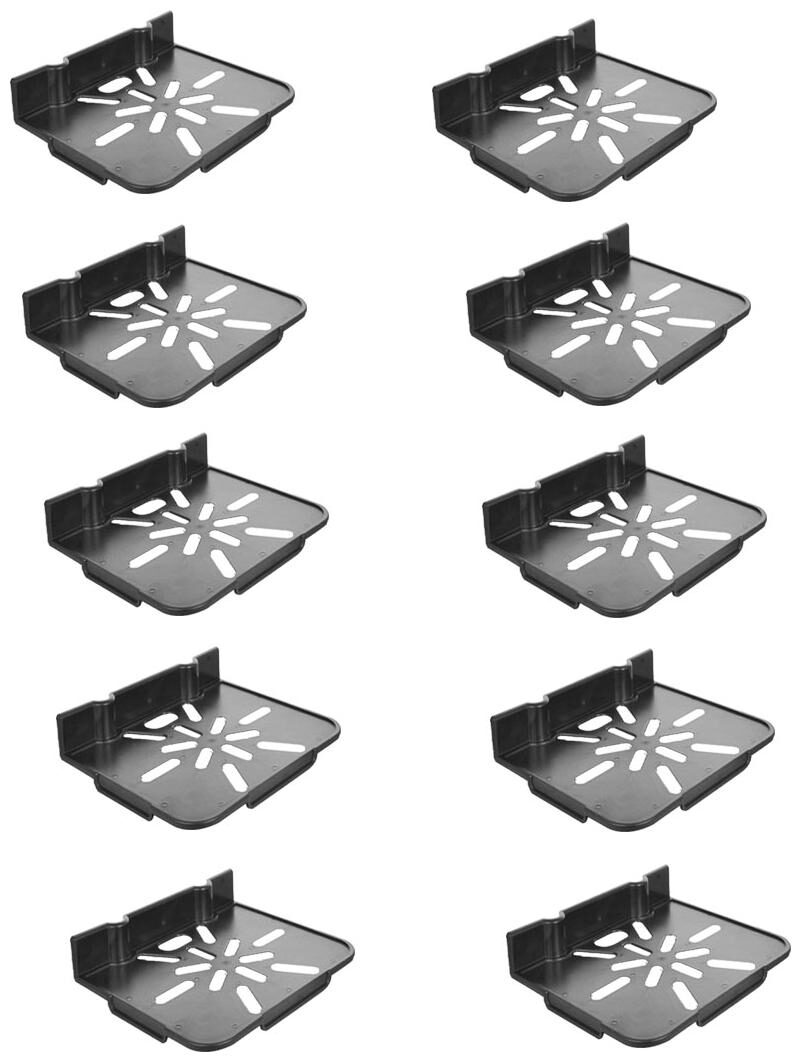 

CRETE Black Set-Top Box Tray Wall Shelf Stand Rack - Set of 10