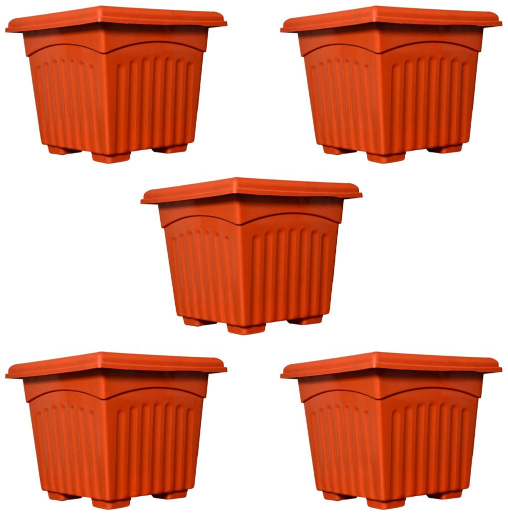 

Crete Plastic Rust Flower Pot Planter ( Set Of 5 pcs )