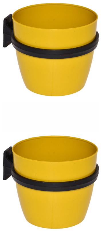 

Crete Plastic Yellow Wall Hanging Flower Pot ( Set Of 2 pcs )
