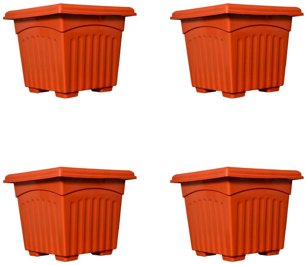 

Crete Plastic Rust Flower Pot Planter ( Set Of 4 pcs )