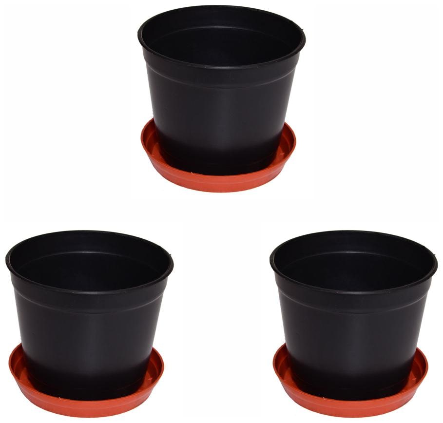 

Crete Pvc Black Flower Pot Planter ( Set Of 3 pcs )