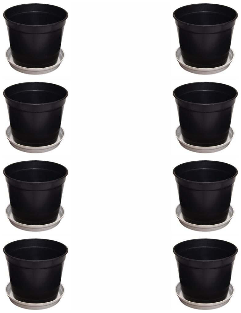 

Crete Pvc Black Flower Pot Planter ( Set Of 8 pcs )