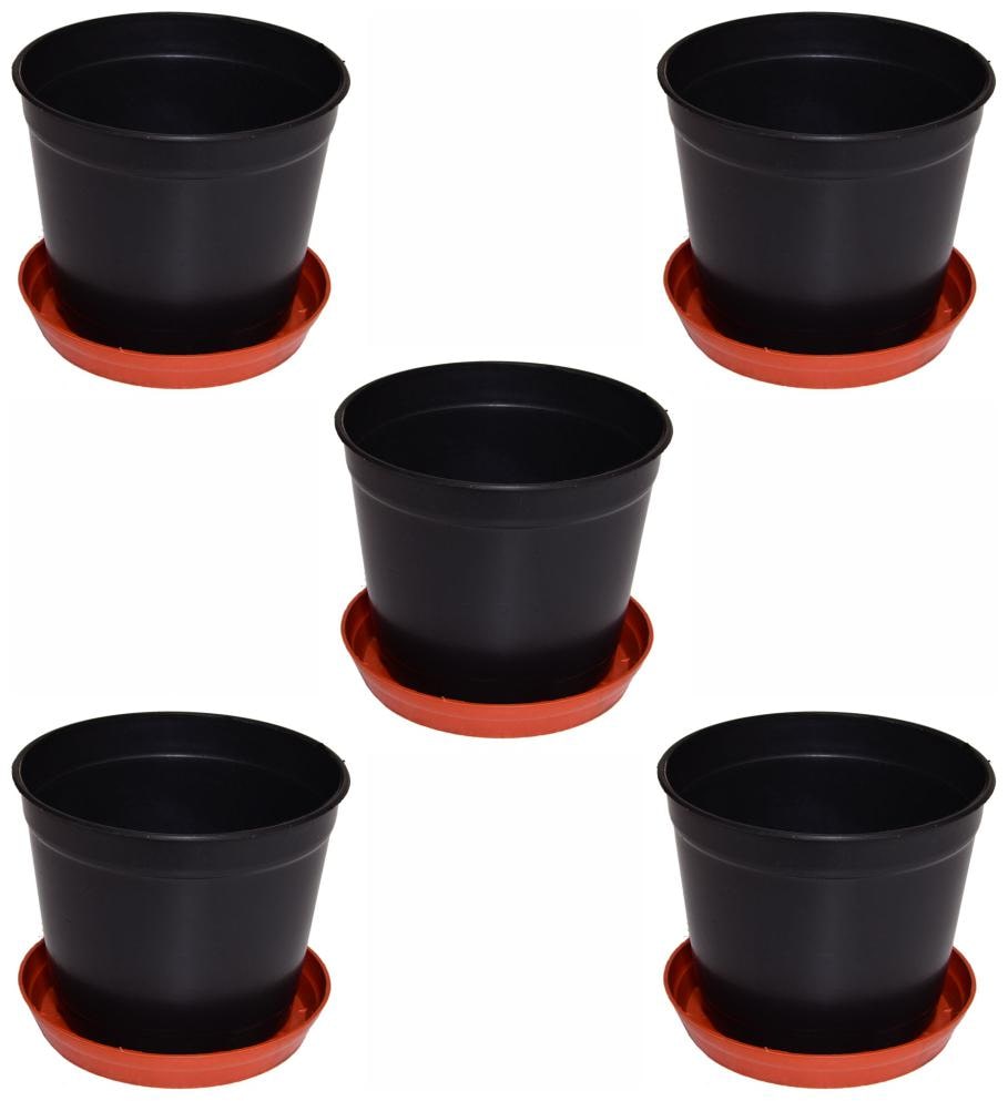 

Crete Pvc Black Flower Pot Planter ( Set Of 5 pcs )