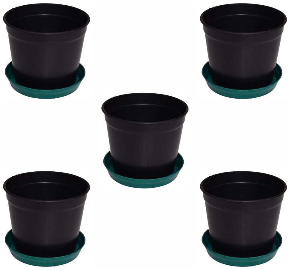 

Crete Pvc Black Flower Pot Planter ( Set Of 5 pcs )
