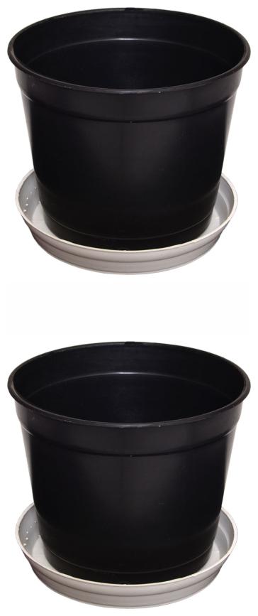 

Crete Pvc Black Flower Pot Planter ( Set Of 2 pcs )