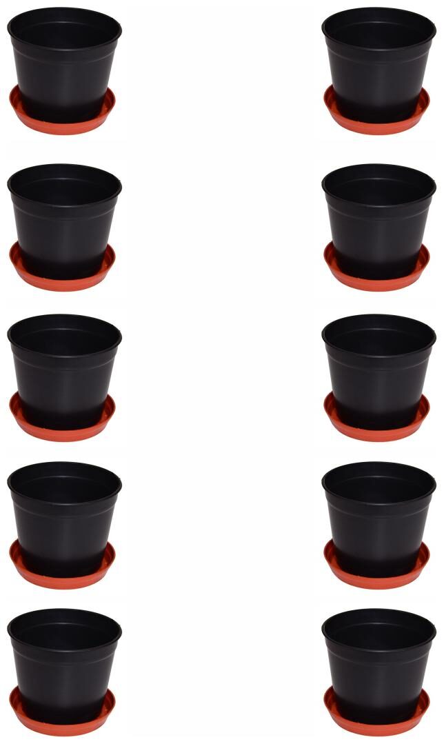 

Crete Pvc Black Flower Pot Planter ( Set Of 10 pcs )
