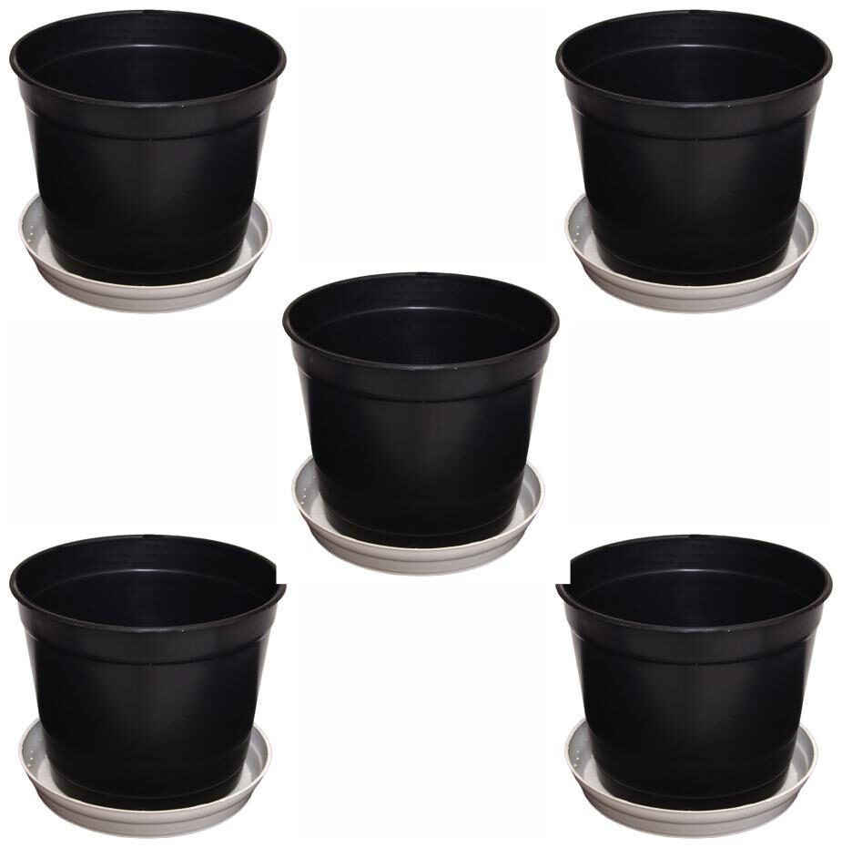 

Crete Pvc Black Flower Pot Planter ( Set Of 5 pcs )