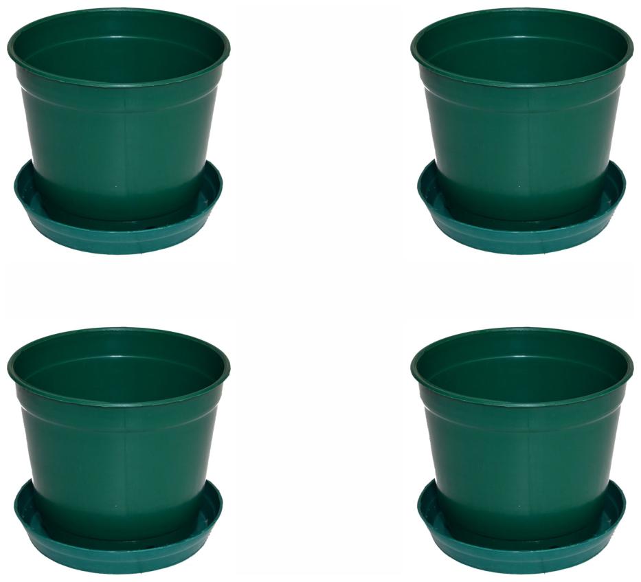 

Crete Pvc Green Flower Pot Planter ( Set Of 4 pcs )