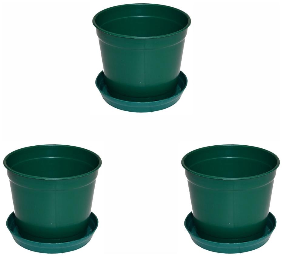 

Crete Pvc Green Flower Pot Planter ( Set Of 3 pcs )