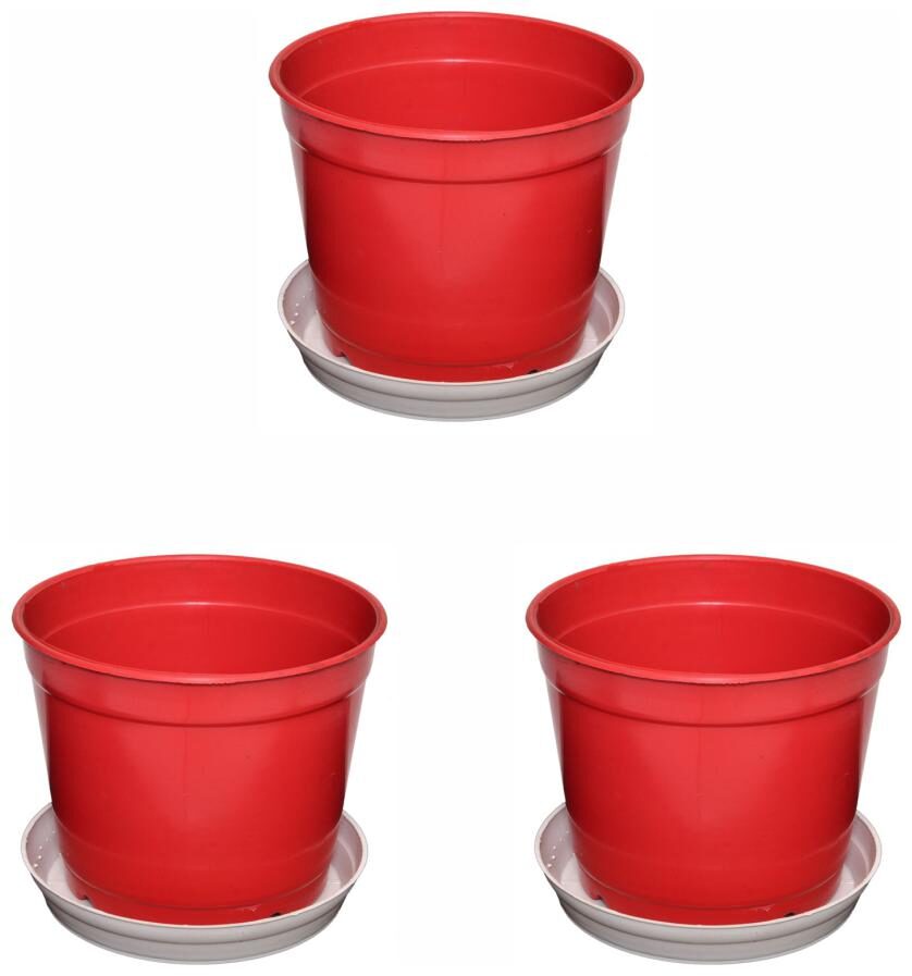 

Crete Pvc Rust White Flower Pot Planter ( Set Of 3 pcs )