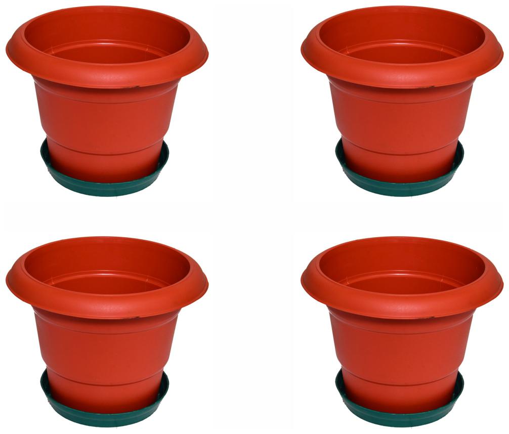 

Crete Pvc Rust Green Flower Pot Planter ( Set Of 4 pcs )