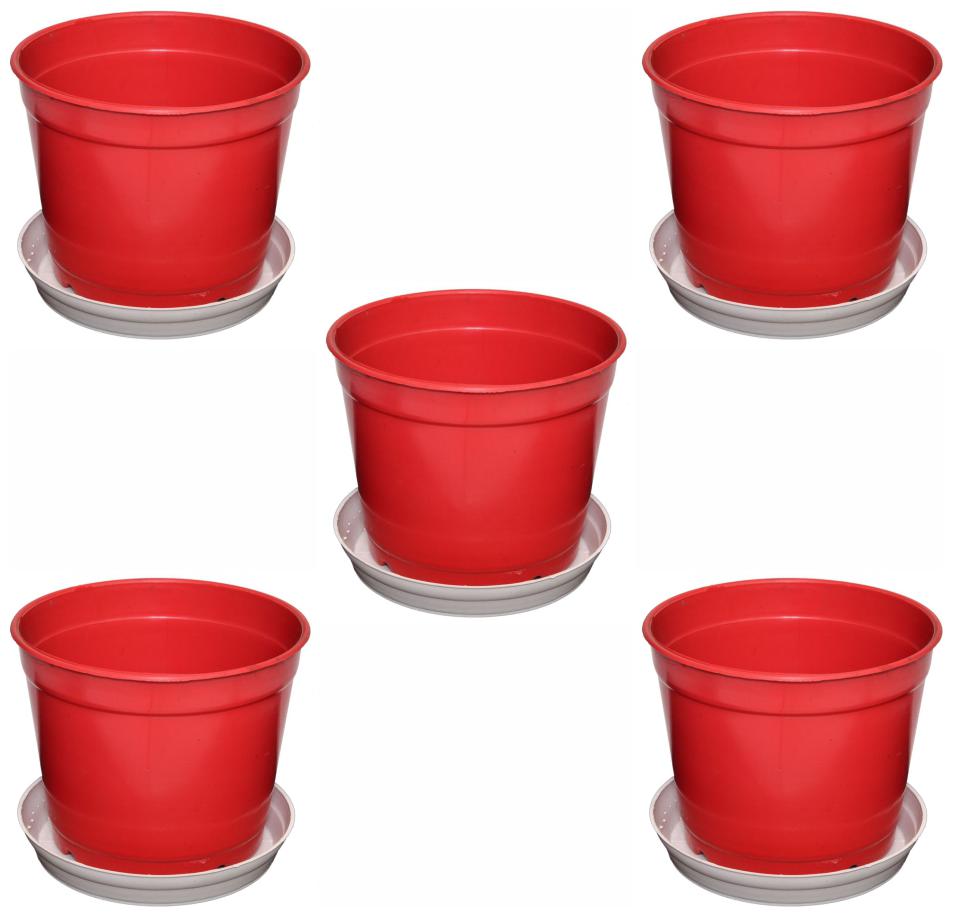 

Crete Pvc Rust White Flower Pot Planter ( Set Of 5 pcs )