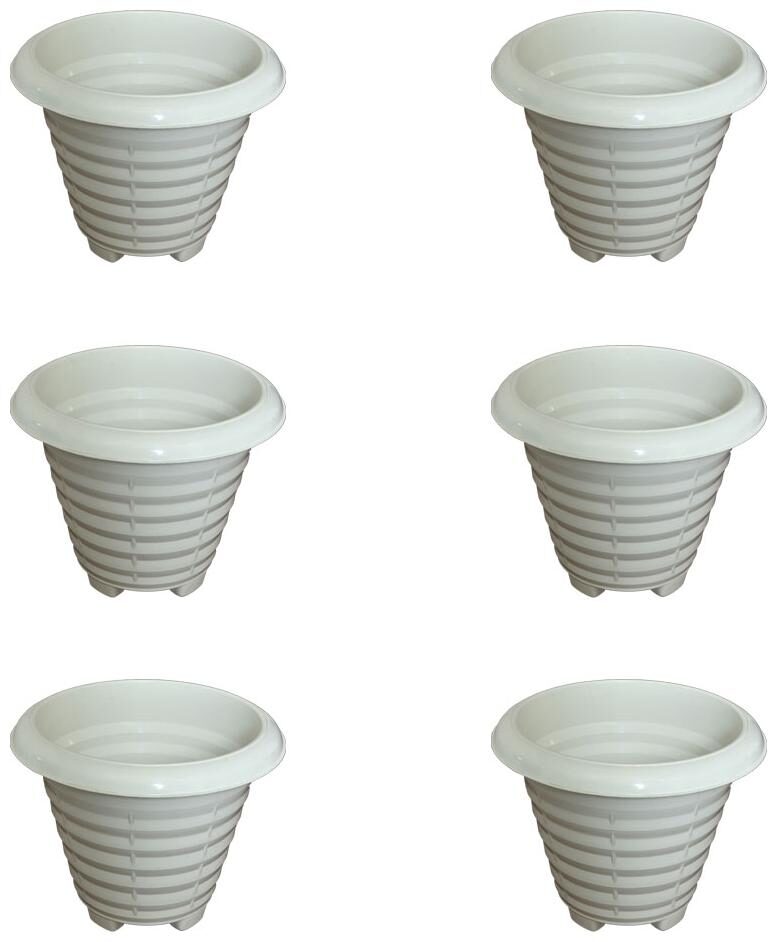 

Crete Virgin Plastic White Pot ( Set Of 6 pcs )