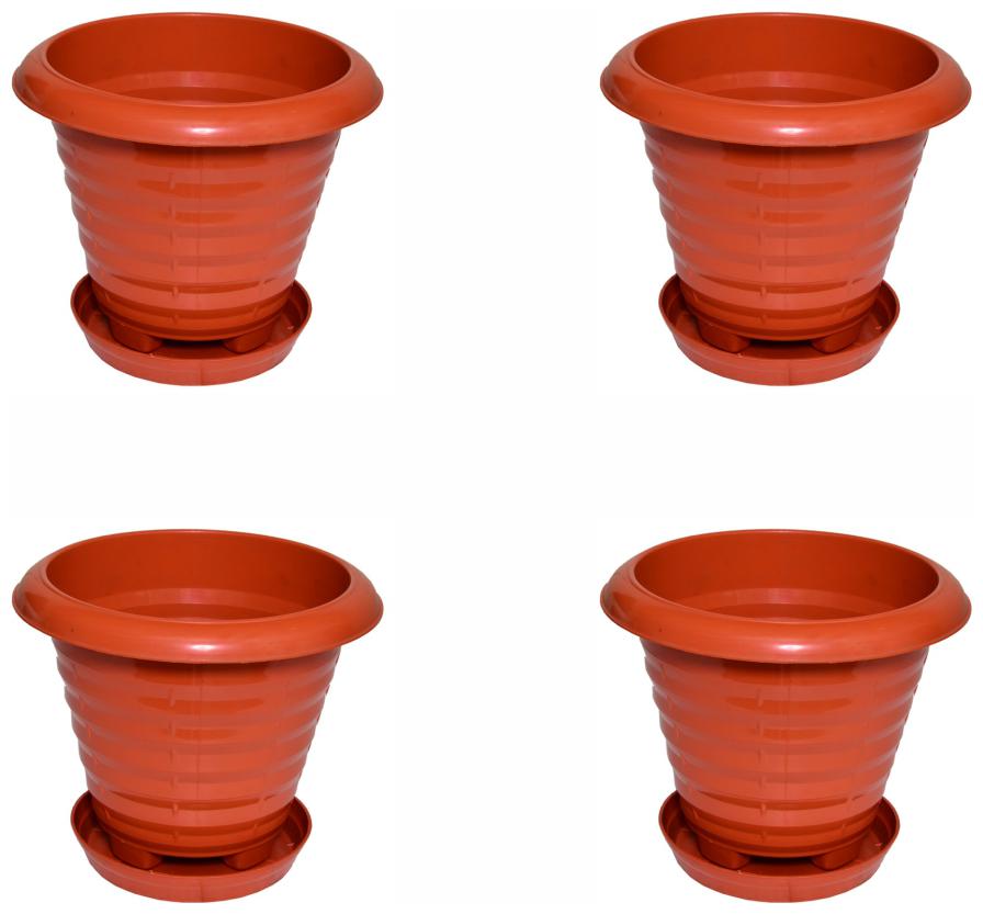 

Crete Virgin Plastic Rust Planter Plate ( Set Of 4 pcs )
