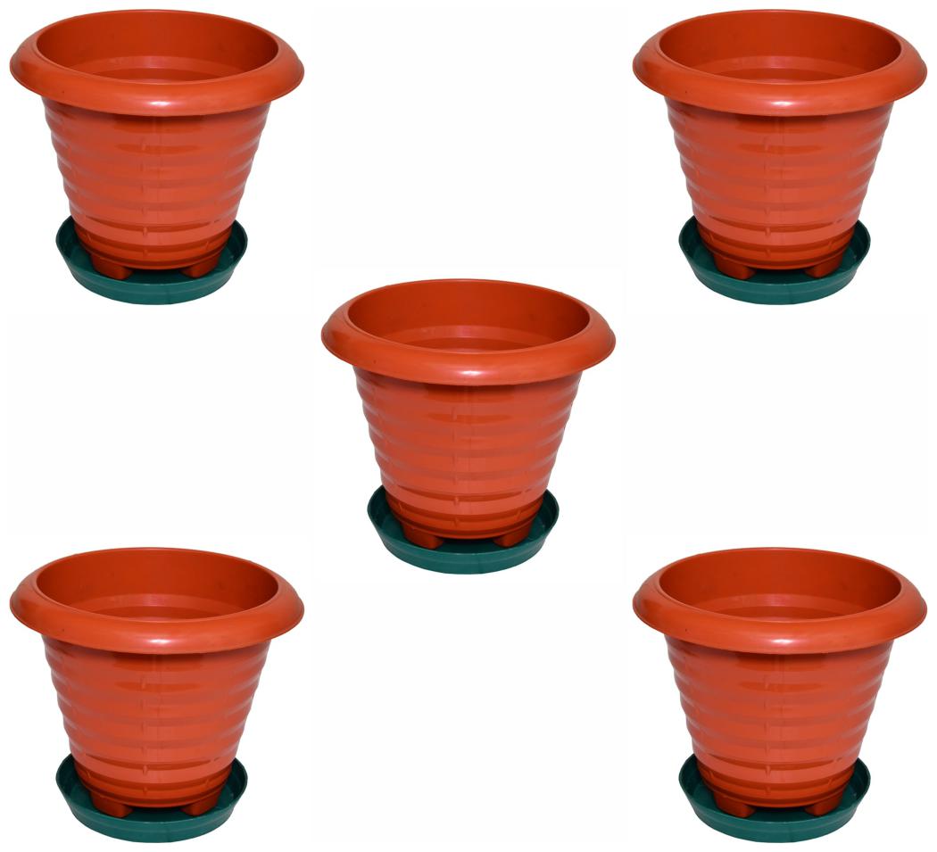

Crete Virgin Plastic Rust Planter ( Set Of 5 pcs )