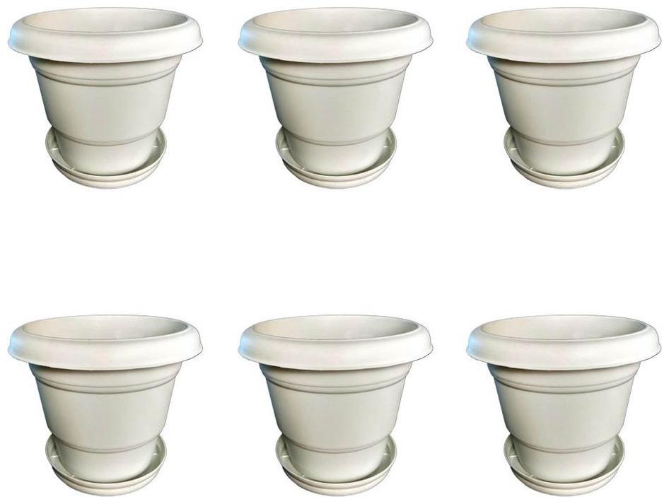 

Crete Virgin Plastic Planter With Plate- Set of 6