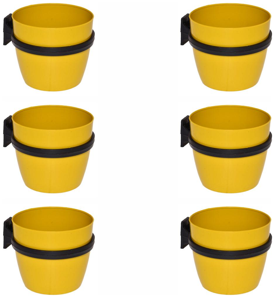 

Crete Yellow Wall Hanging Flower Pot ( Set Of 6 pcs )