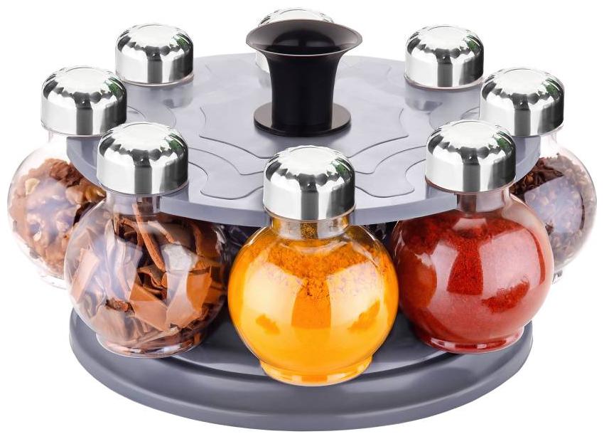 Cronus GREY Spice Box Masala Box Masala Rack Spice Rack Set Of 8 1 Piece Condiment Set Plastic
