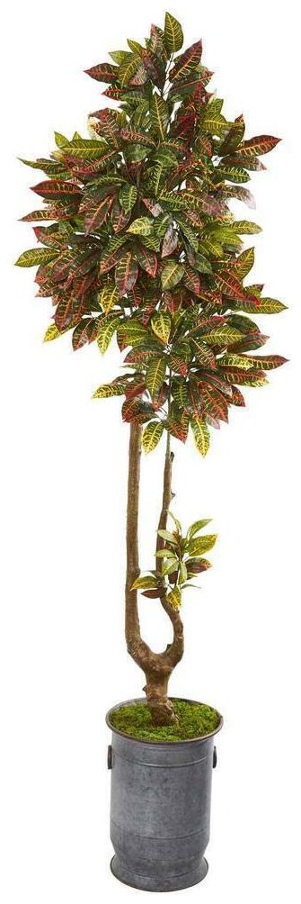 

Croton Artificial Tree in Decorative Planter Nearly Natural 73 Home Decoration