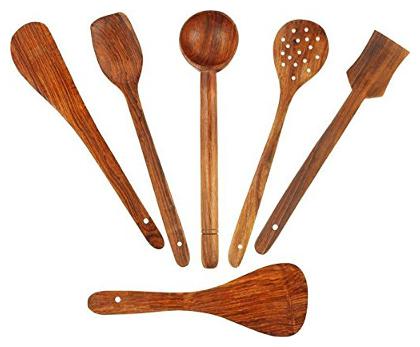 

CRUZ INTERNATIONAL Non Stick wooden spoon Disposable Wooden Wooden Spoon Set (Pack of 6)