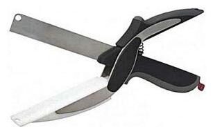

CHG 2 in 1 Food Chopper Kitchen Scissors Smart Cutter Knife (Black)