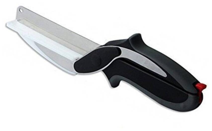 

CHG Clever Cutter - 2 in 1 Food Chopper Multi Function Kitchen Vegetable Scissors Cutter Kitchen Knife with Spring Action