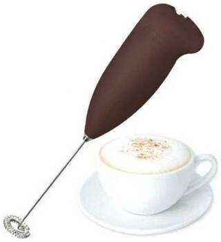 CHG  1pc Hand Blender Mixer Froth Whisker Latte Maker for Milk Coffee Egg (Brown)