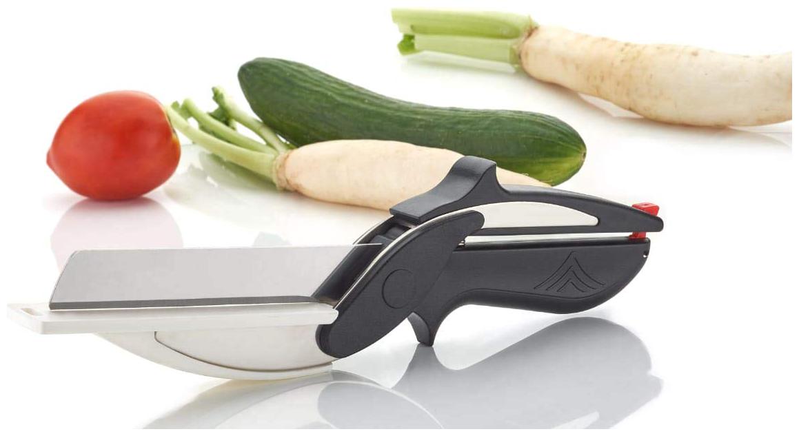 

CHG New Kitchen Smart Cutter 2-in-1 Knife Chopping Board with Locking System (Black)