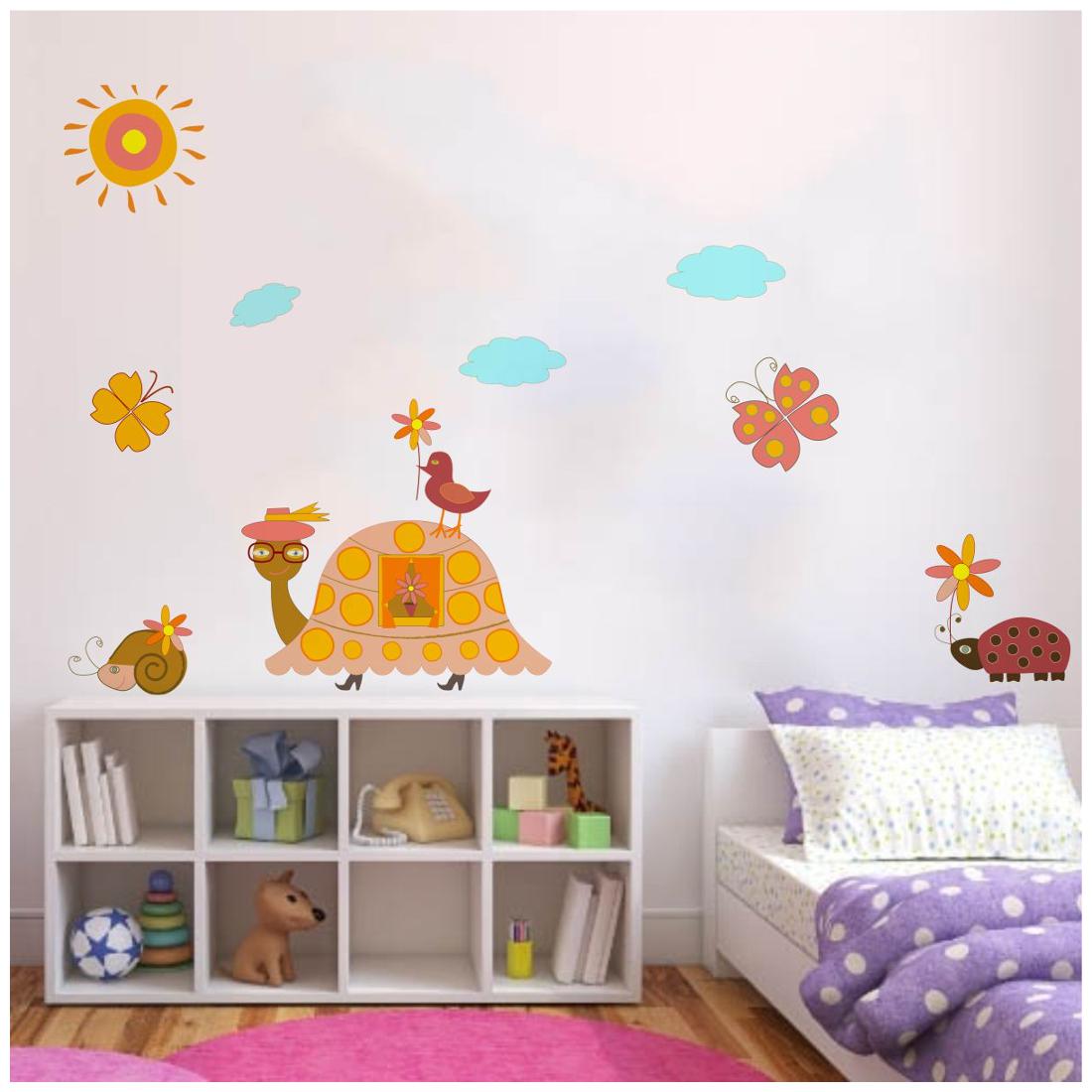 

Rawpockets Wall Stickers Cute Cartoon Tiny Animals Story Wall Sticker