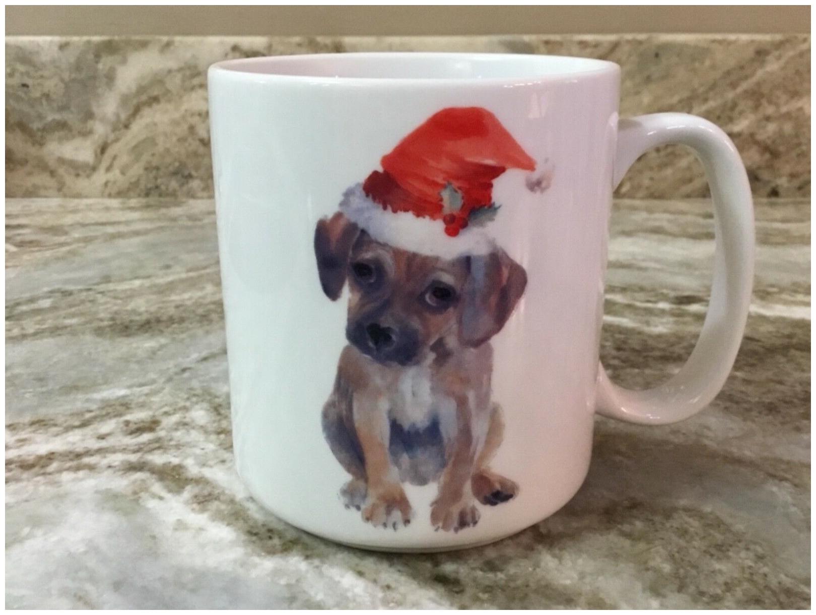 

Cute Christmas Puppy Coffee Mug Dear Santa Or Wish List You Choose New