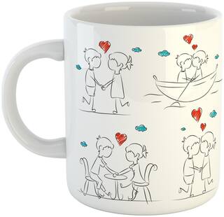 Cute Couple Love Story Mug - Gift for Love;Boyfriend;Girlfriend;Fiancee;Wife;Lover on Birthday;Anniversary Or Other Occasion -Mug-1665