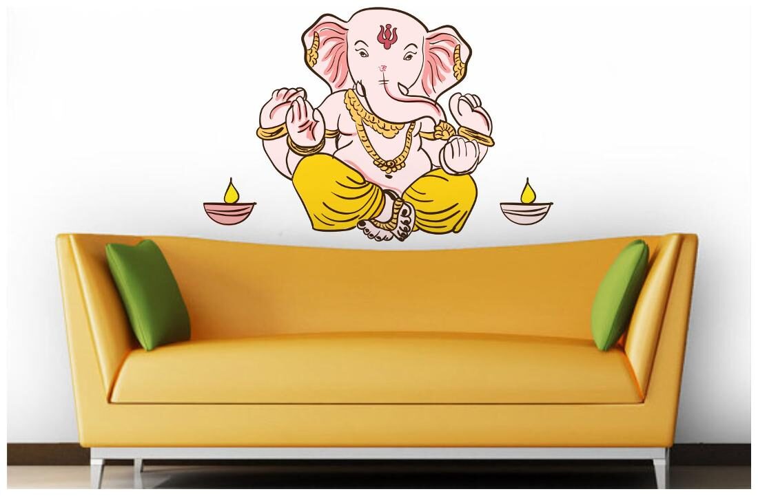 

Rawpockets Wall Stickers Cute Lord Ganesha Wall Sticker