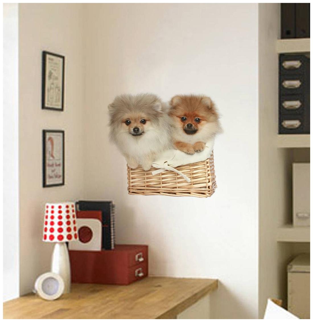 

Rawpockets Wall Stickers Cute Puppies on Basket