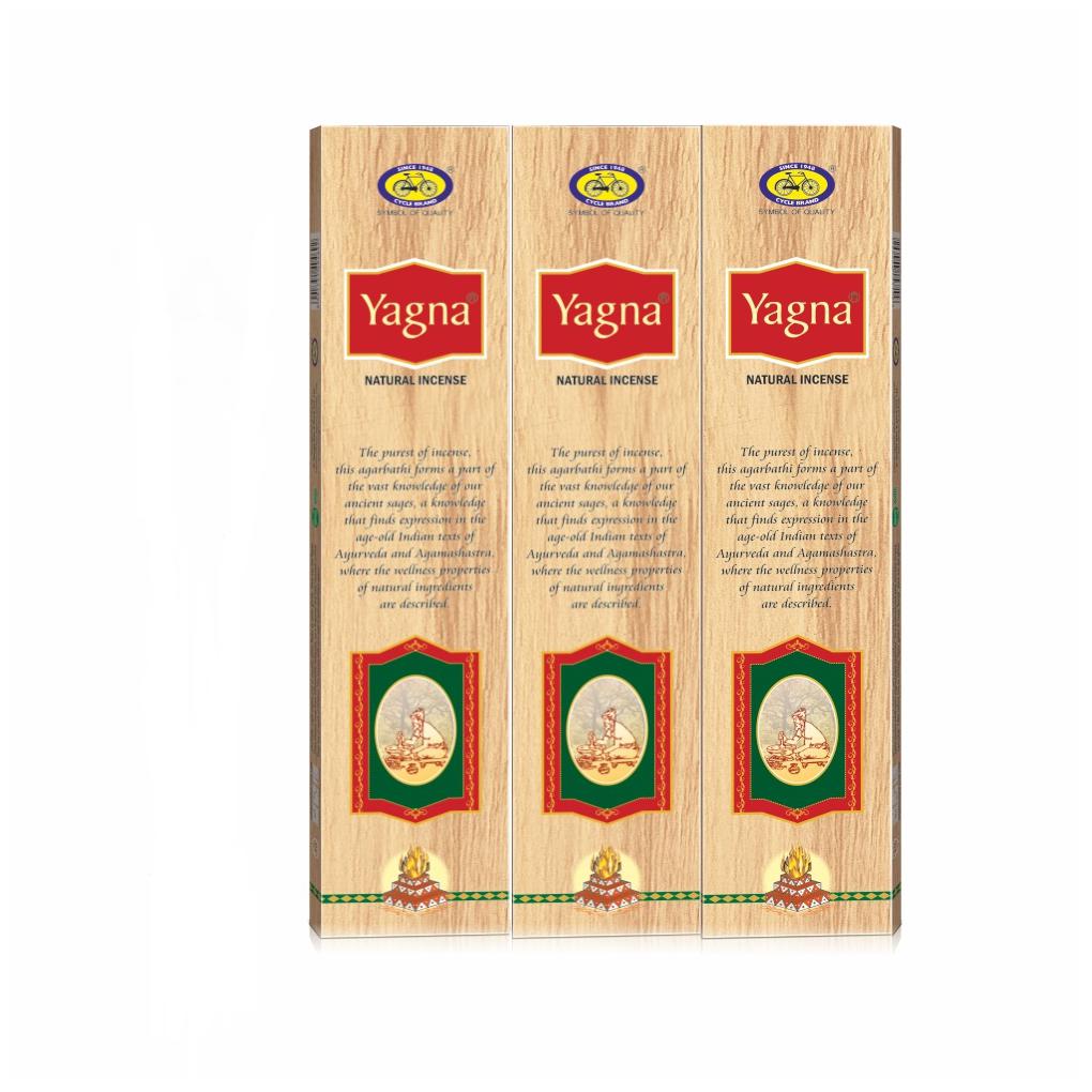 

Cycle Speciality Yagna Incense Sticks With Sandal Resin Masala Floral Bouquet Fragrances -Pack Of 3