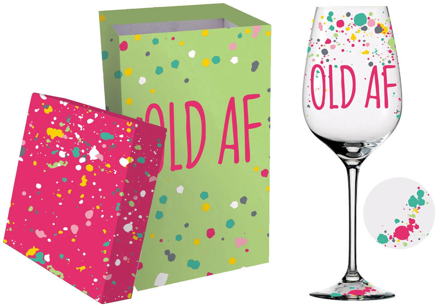 

Cypress Home Old AF Wine Glass with Gift Box 12 ounces