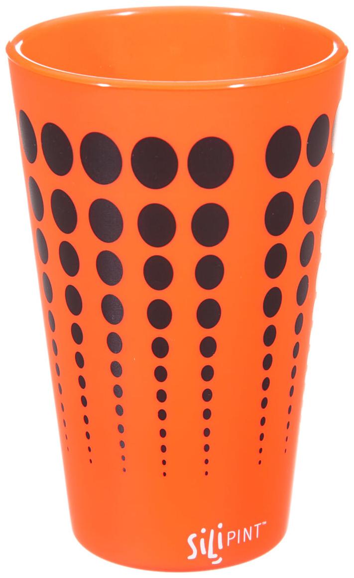 

Cypress Home Orange with Black Dots Unbreakable Silicone Pint Glass 16 ounces