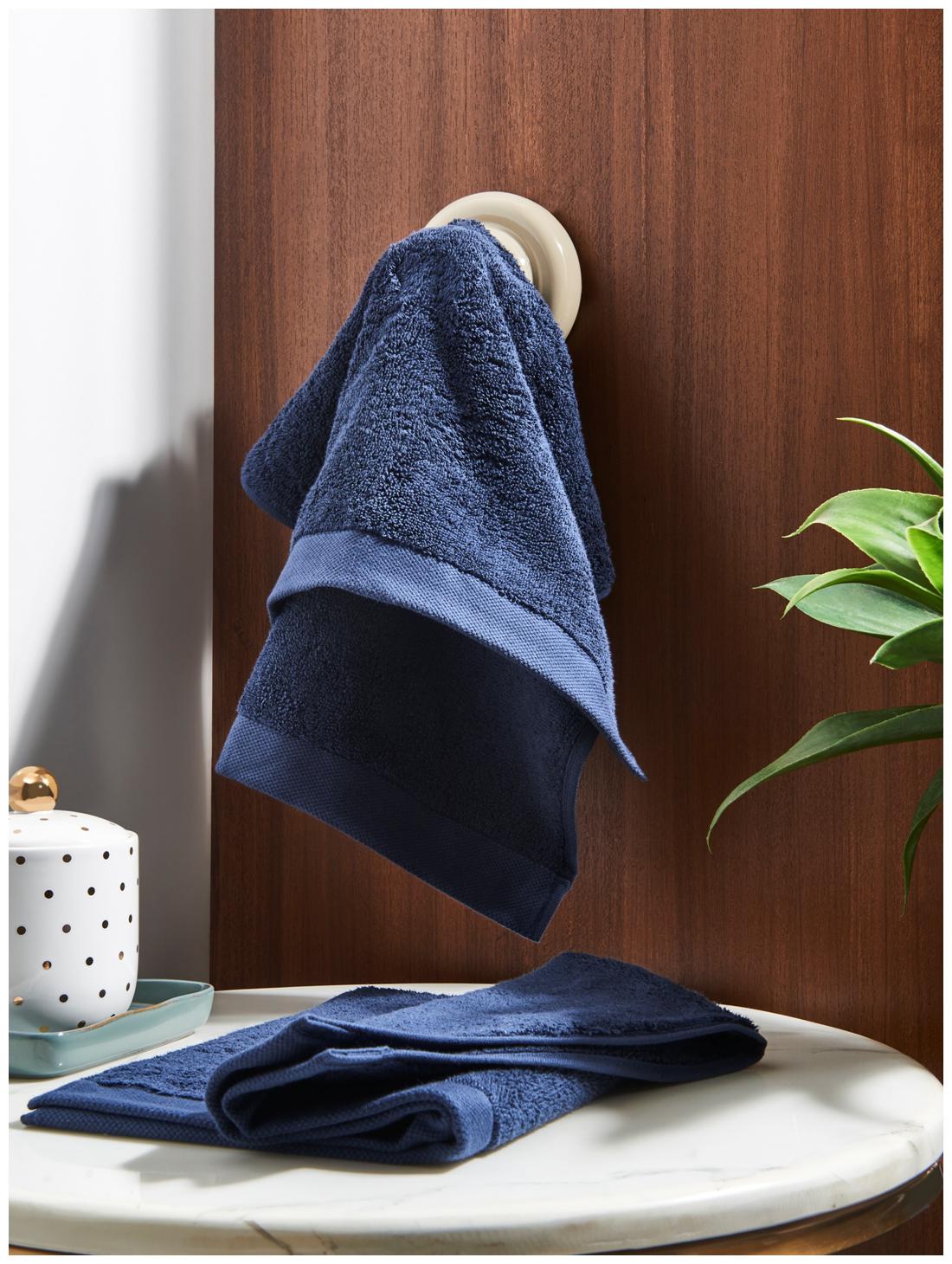 

D Decor Live Beautiful 625 GSM Cotton Hand Towel ( 2 Pieces Blue )