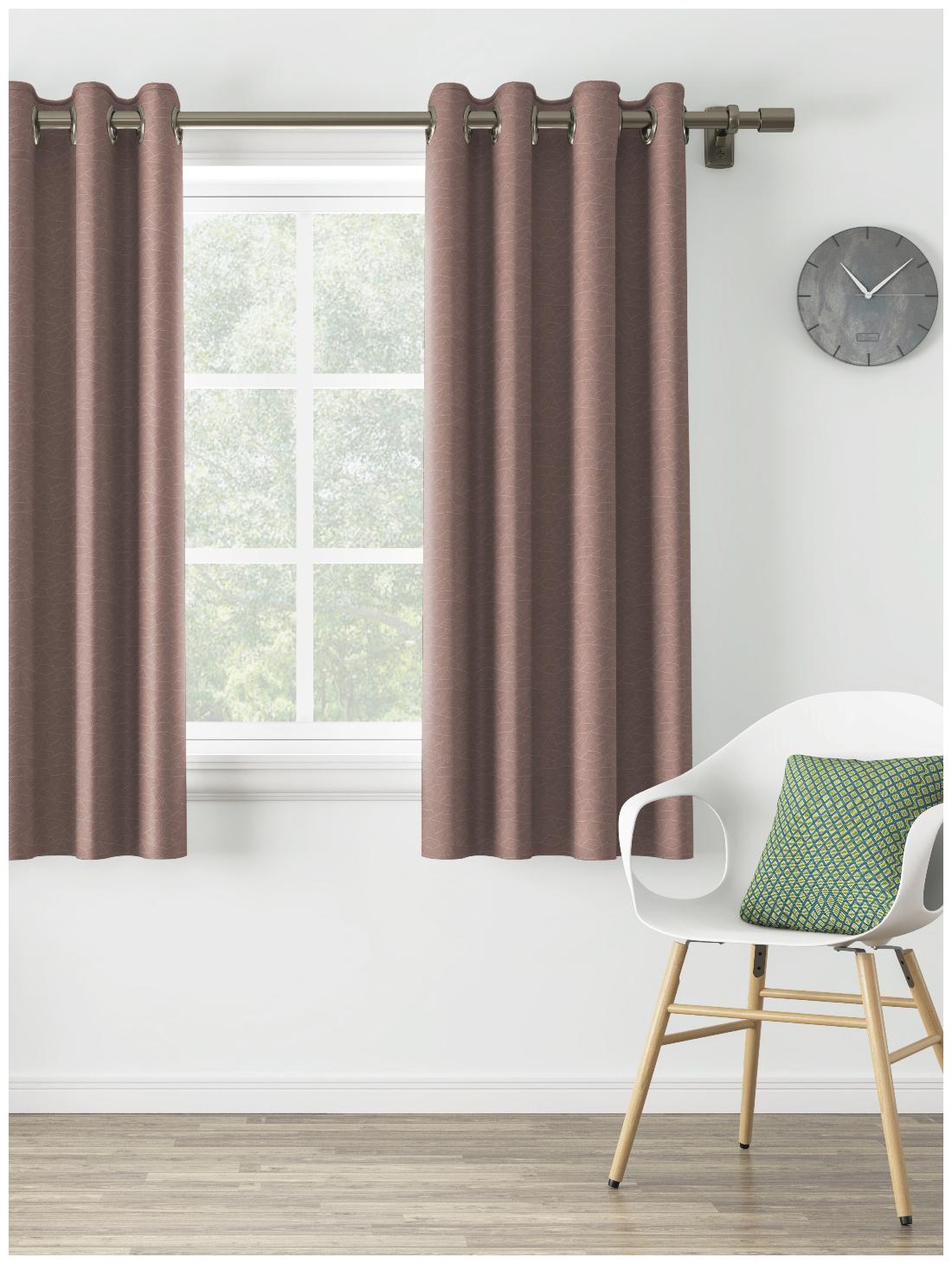 

D Decor Live Beautiful Poly Cotton Window Semi Transparent Orange Regular Curtain ( Eyelet Closure Plain )