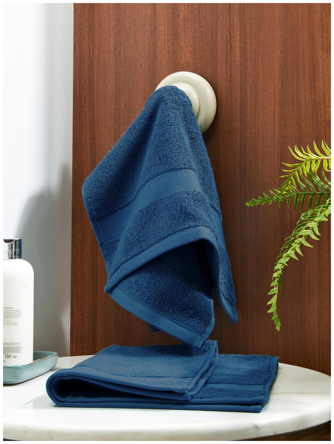 

D Decor Live Beautiful 500 GSM Cotton Hand towel ( 2 pieces Blue )