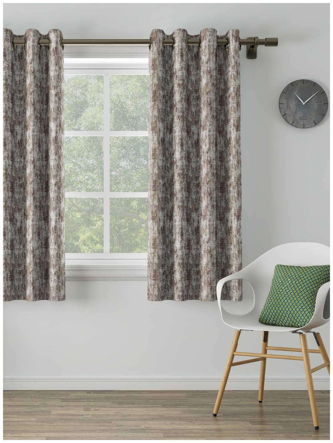 

D Decor Live Beautiful Poly Cotton Window Semi Transparent Silver Regular Curtain ( Eyelet Closure Plain )