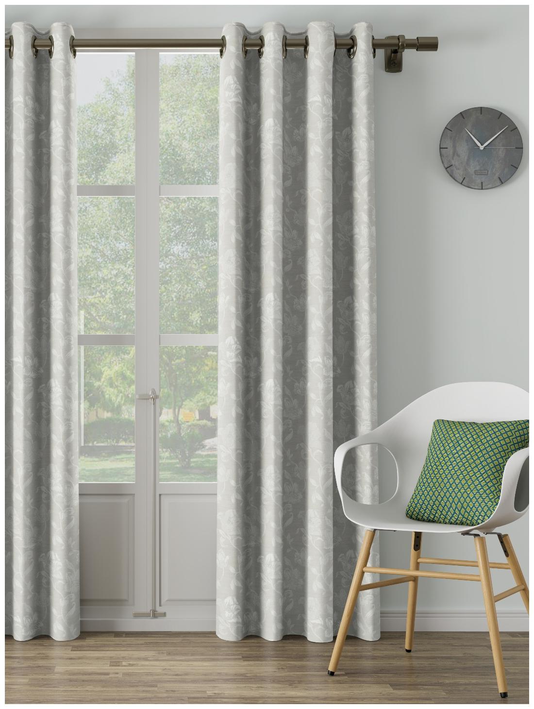 

D Decor Live Beautiful Poly Cotton Door Semi Transparent White Regular Curtain ( Eyelet Closure Plain )
