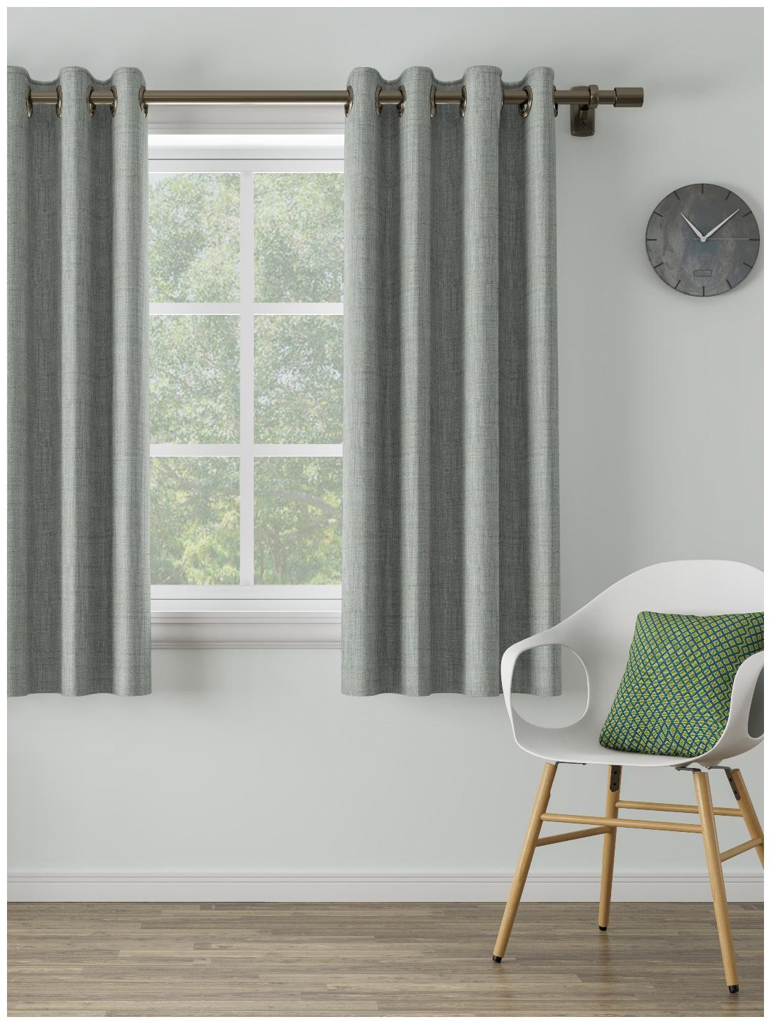 

D Decor Live Beautiful Poly Cotton Window Semi Transparent Beige Regular Curtain ( Eyelet Closure Plain )