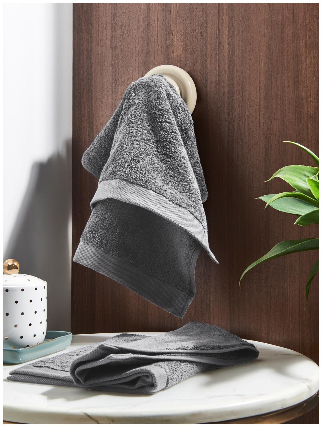 

D Decor Live Beautiful 625 GSM Cotton Hand Towel ( 2 Pieces Grey )
