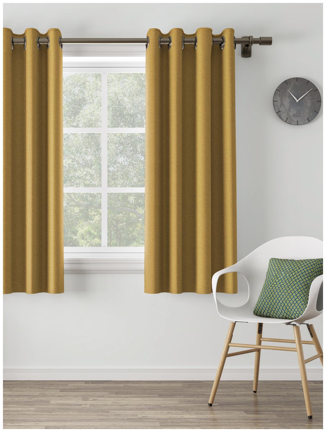 

D Decor Live Beautiful Poly Cotton Window Semi Transparent Green Regular Curtain ( Eyelet Closure Plain )