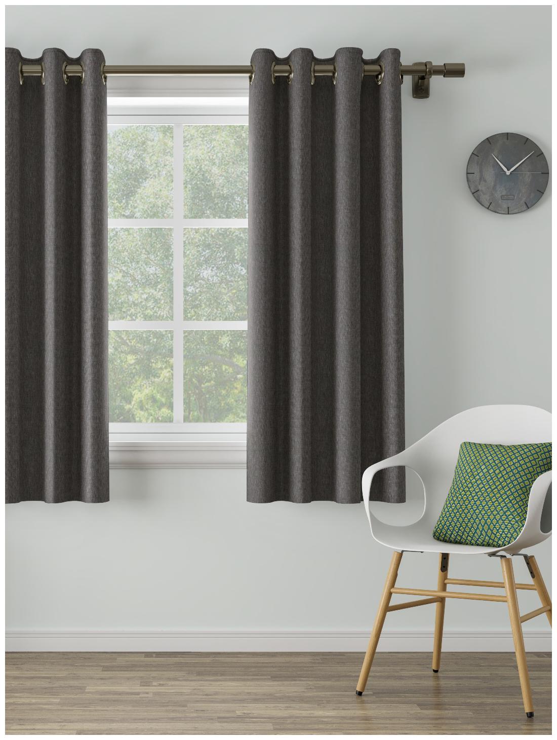 

D Decor Live Beautiful Poly Cotton Window Semi Transparent Blue Regular Curtain ( Eyelet Closure Plain )