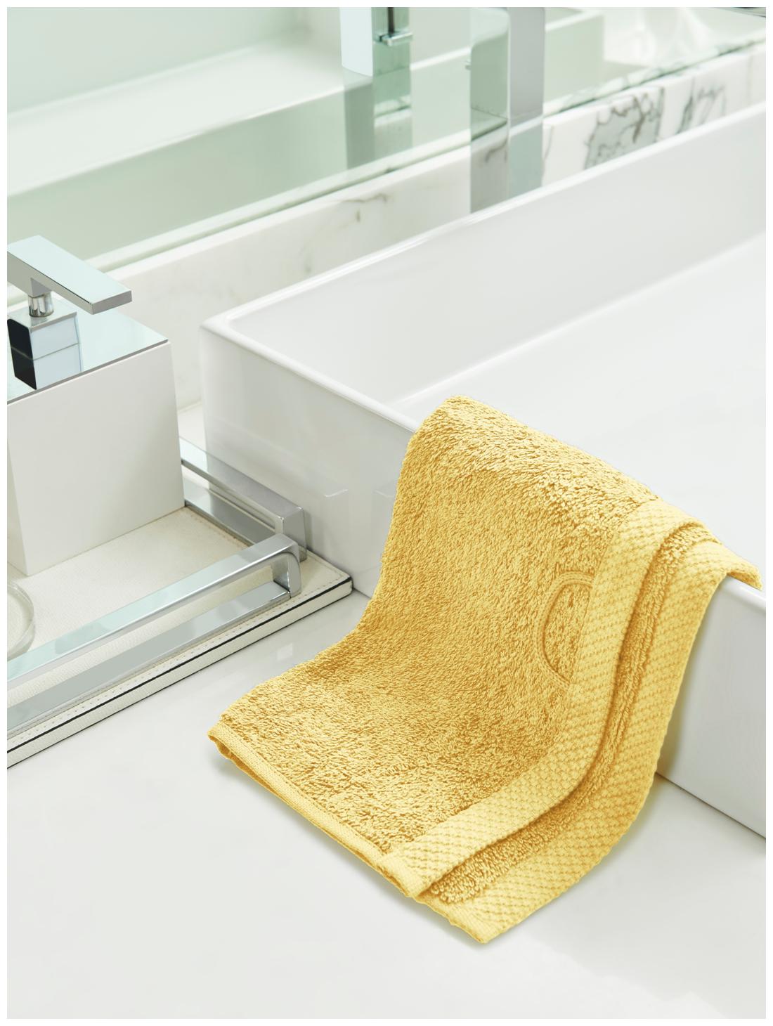 

D Decor Live Beautiful 550 GSM Cotton Face towel ( 2 pieces Yellow )