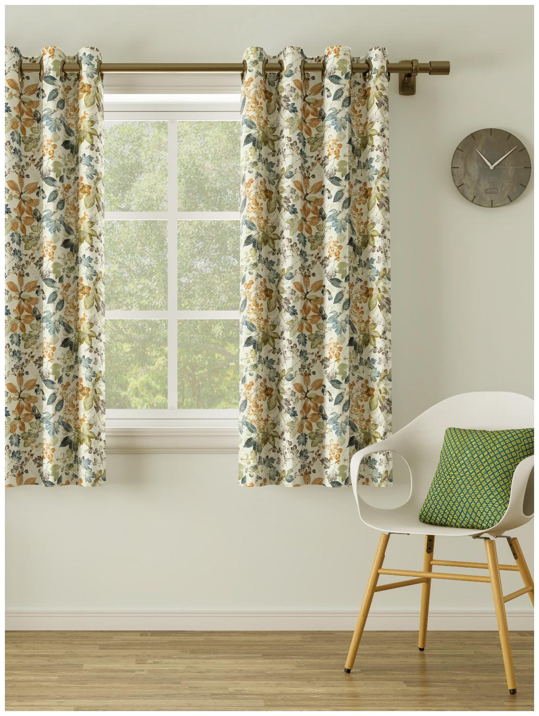 

D Decor Live Beautiful Poly Cotton Window Semi Transparent Blue Regular Curtain ( Eyelet Closure Plain )