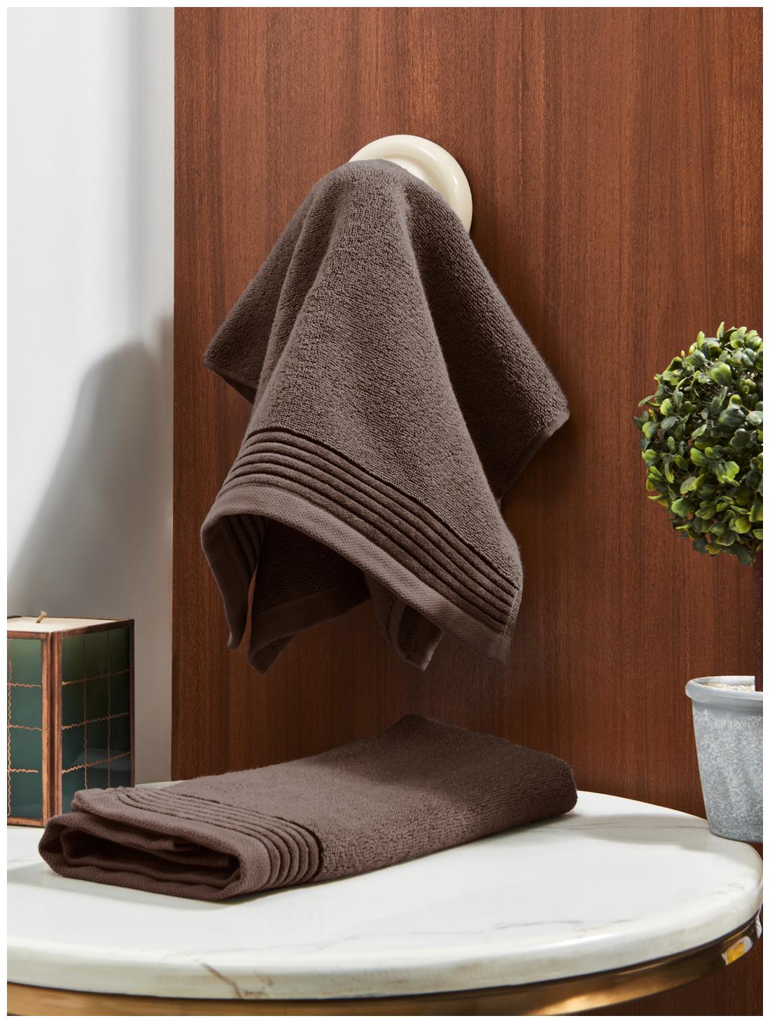 

D Decor Live Beautiful 500 GSM Cotton Hand Towel ( 2 Pieces Brown )