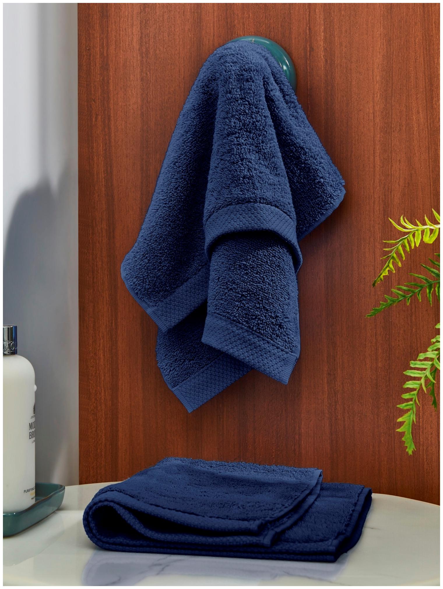

D Decor Live Beautiful 550 GSM Cotton Hand Towel ( 2 Pieces Blue )
